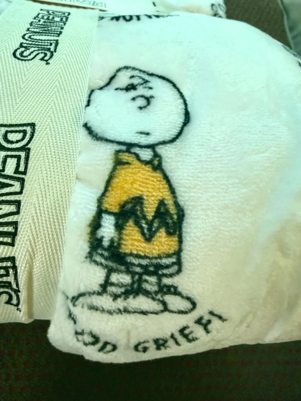 Snoopy Peanuts Berkshire Black White Quote Throw 60x70 NWT
